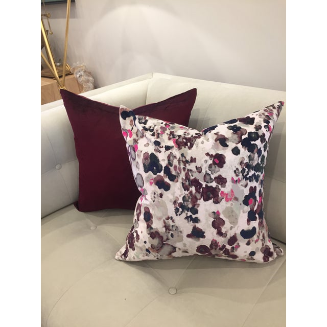 Deep Rich Burgundy Velvet Pillows A Pair Chairish