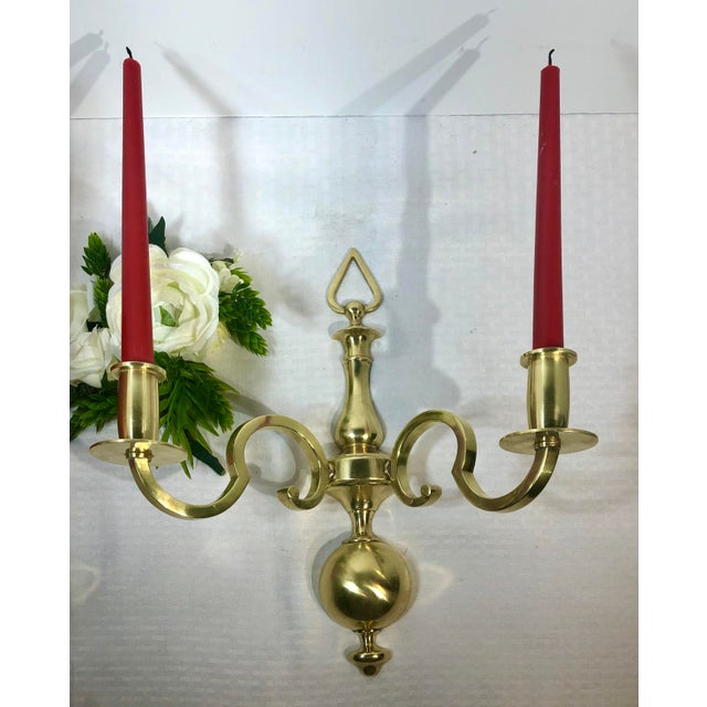 Vintage Solid Brass Taper Wall Candle Holders Sconces A Pair