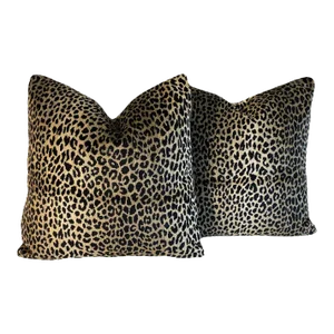 Clarence House “Kalahari Black” Feather/Down Pillows- a Pair