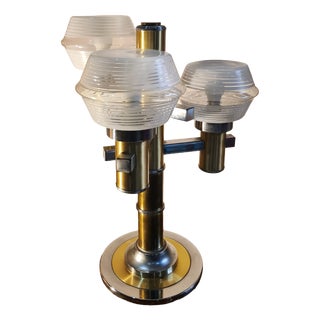 Space Age Table Lamp in Chrome Steel, 1975 For Sale