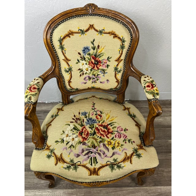 Mid-Century Belgian Louis XV Armchair For Sale In Sacramento - Image 6 of 9