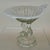 Pretty vintage white opalescent and clear glass dolphin pedestal bowl/ candy dish manufactured by Norwood Glass Co....