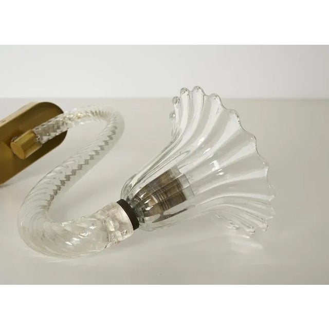 Large Murano Glass and Brass Flower Sconces from Barovier, Italy, 1950s, Set of 2 For Sale - Image 18 of 18