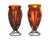 Larry Flynt Estate Provenance | Pair of French Art Deco Le Verre Francais Art Glass & Wrought Iron Vases, C. 1925 For Sale - Image 4 of 11