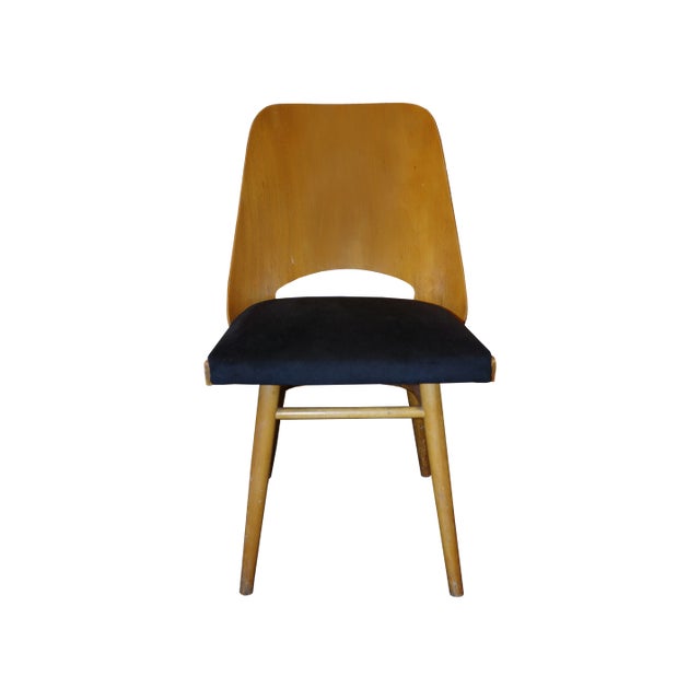 ITALIAN WOOD MID-CENTURY SILK VELVET CHAIR, 1960 BLACK 100% SUEDED VELVET SILK UPHOLSTERY (SET OF 10 AVAILABLE) DIMENSIONS...