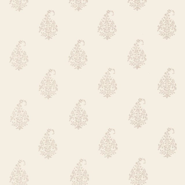 Sample - Schumacher Kerala Paisley Wallpaper in Oyster For Sale