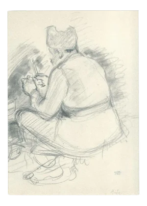 Soldier - Original Pencil Drawing on Paper by J. Hirtz - Early 20th Century Early 20th Century