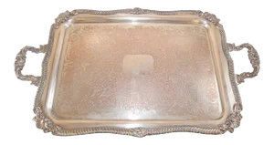 Vintage Large George IV English Style Silver Plate Tray