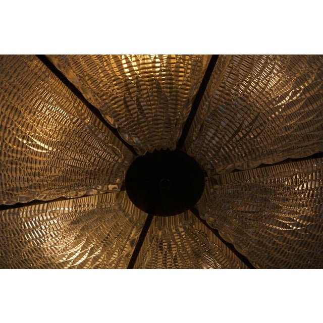 Large Art Deco Metal and Glass Flush Mount, Germany, 1940s For Sale - Image 3 of 13