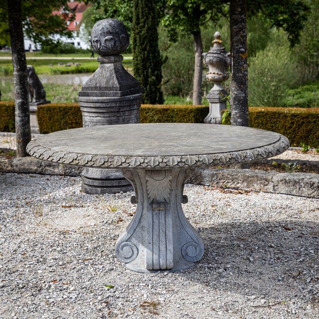 Gray Garden Table in Natural Stone For Sale - Image 8 of 8