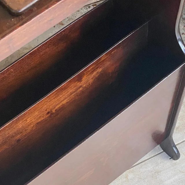 Brown Magazine Stand in Wood, England For Sale - Image 3 of 13