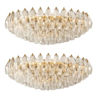 Murano Glass Chandeliers, 1990, Set of 2 For Sale