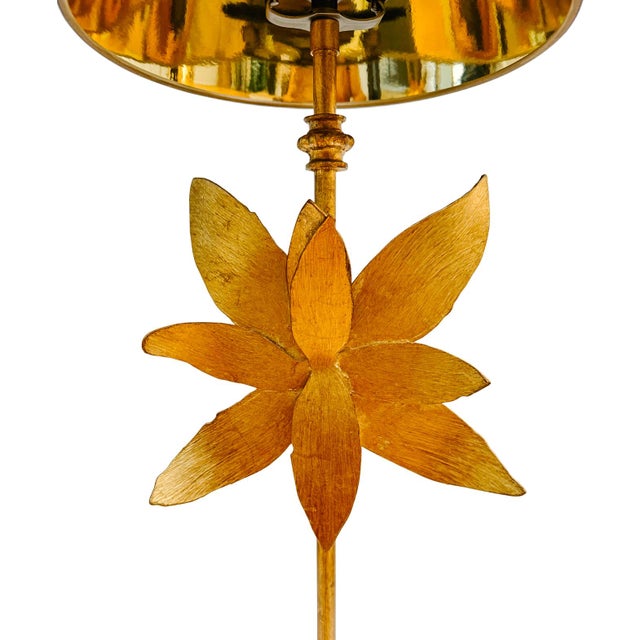 Contemporary Tall & Slender Azalea Gold Table Lamps by Lucas McKearn - a Pair For Sale - Image 11 of 17