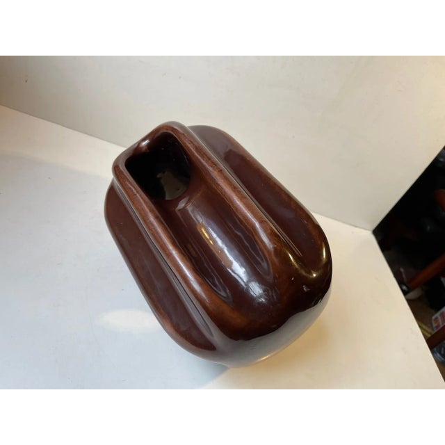 Ceramic Vintage Industrial Brown Glaze Porcelain Sculpture For Sale - Image 7 of 10