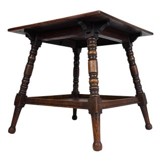 Antique English Oak Side Table, 1900s For Sale