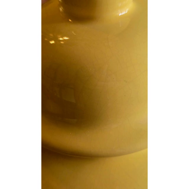 1980s Vintage Grandmillennial Style Yellow Gingerjar Lamps For Sale - Image 5 of 14