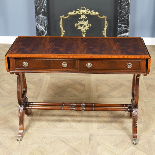 Brown Traditional Mahogany Dropside Sofa Table For Sale - Image 8 of 17
