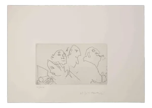 Mino Maccari, The Meeting, Etching, 20th-Century