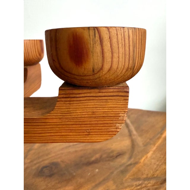 Wood Vintage Swedish Wooden Candelabra by Stig Johnsson of Smalandsslojd For Sale - Image 7 of 7