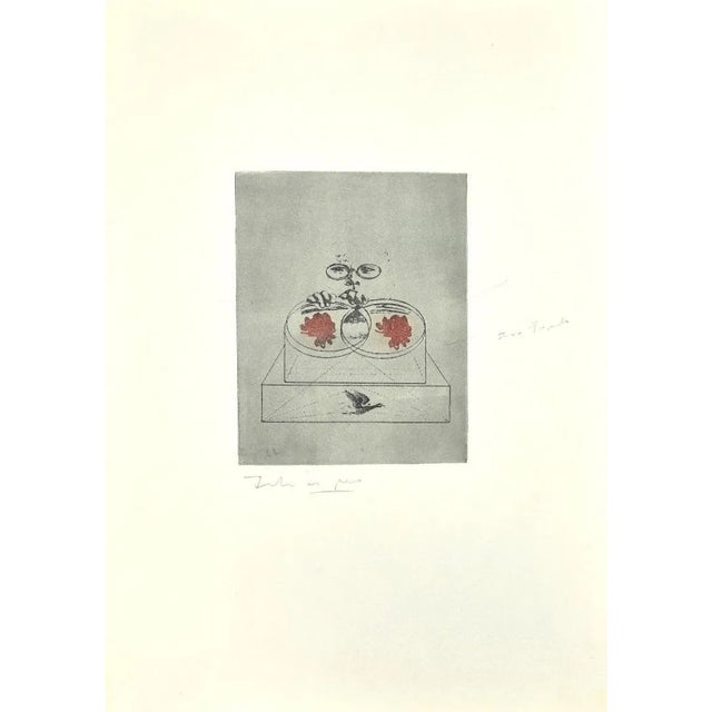 Danilo Bergamo, Composition, Etching on Cardboard, 1970s For Sale