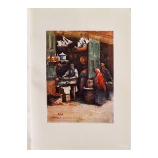 1905 Italian Original Print - A Cook's Shop in the Mercato Vecchio - From Book Florence & Some Tuscan Cities (1905) For Sale