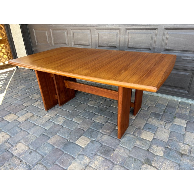 Mid-Century Modern Danish Style Large Teak Extension Dining Table by Nordic Furniture Vintage 1980s For Sale - Image 3 of 9