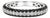 14K White Gold White Black Diamond 3 Row Eternity Wedding Band For Sale