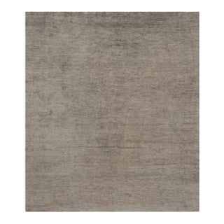 Rug & Kilim’s Oversized Modern Textural Rug in Brown, Gray and Beige Striae - 13x15 For Sale