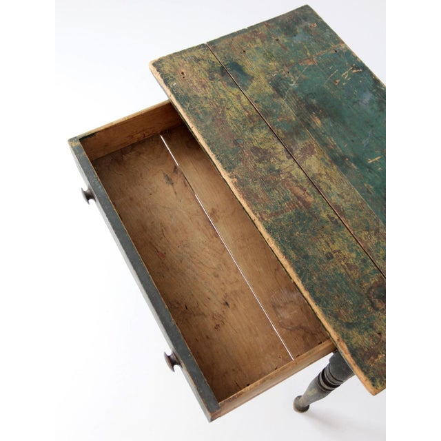 Antique American Painted Table With Drawer For Sale - Image 6 of 18