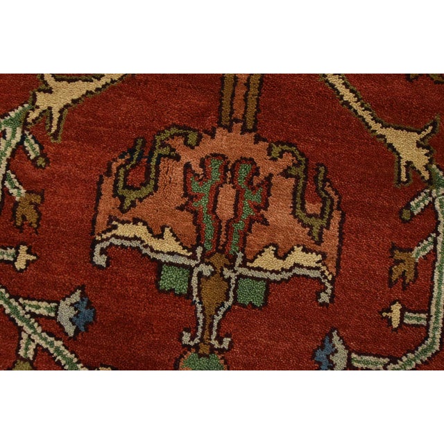 2020s Heriz Rug 7’11” X 9’10” Red Wool Traditional Hand-Knotted Oriental Carpet For Sale - Image 5 of 14