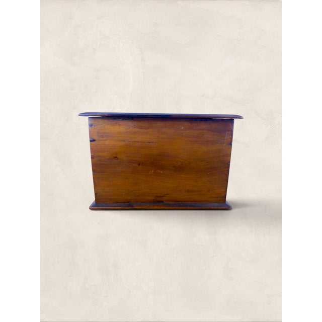 Antique English Oak Tea Caddy With Key, Circa 1900 For Sale - Image 10 of 10