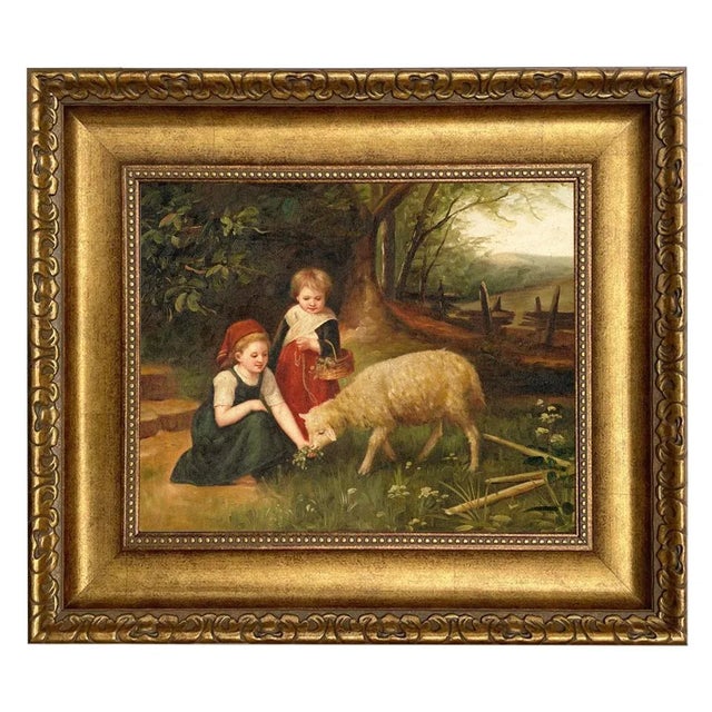 Not Yet Made - Made To Order My Pet Lamb Framed Reproduction 11x14 Print on Canvas For Sale - Image 5 of 5