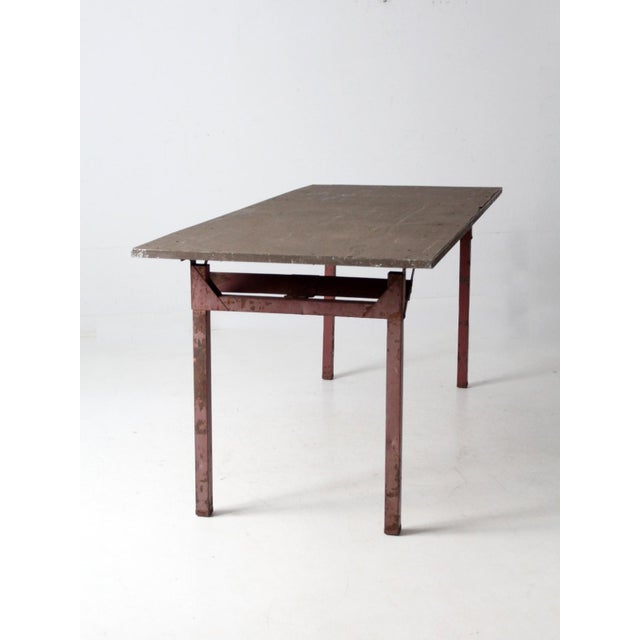 Mid-Century Modern Mid-Century Industrial Work Table For Sale - Image 3 of 15