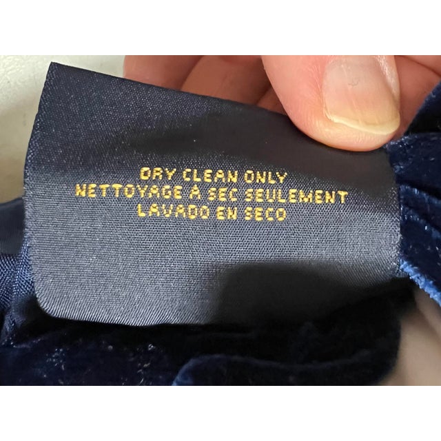 Textile Ralph Lauren Blue Velvet Pillow Cover For Sale - Image 7 of 7