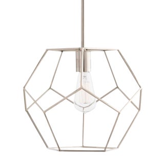 Arteriors Large Nickel Dodecahedron Mara Pendant For Sale