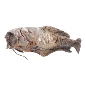 Theodore Gall Iron Sculpture of a Fish with Human Face, Circa 1987