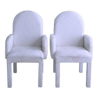 1980s Vintage Vaporwave Parsons Armchairs- A Pair For Sale