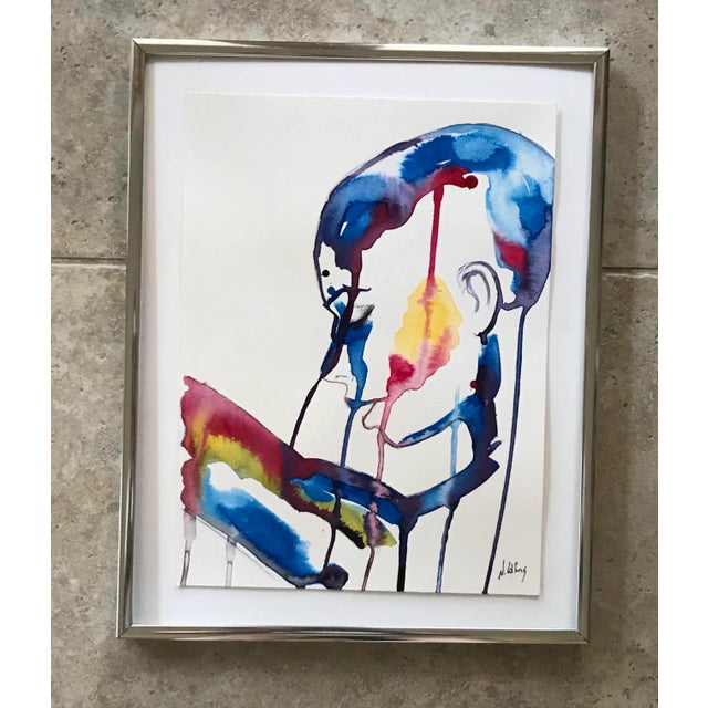 2000 - 2009 Abstract Female Portrait by N Collins, Framed For Sale - Image 5 of 7