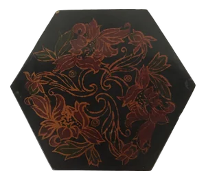 Vintage Black Lacquer Hexagon Box