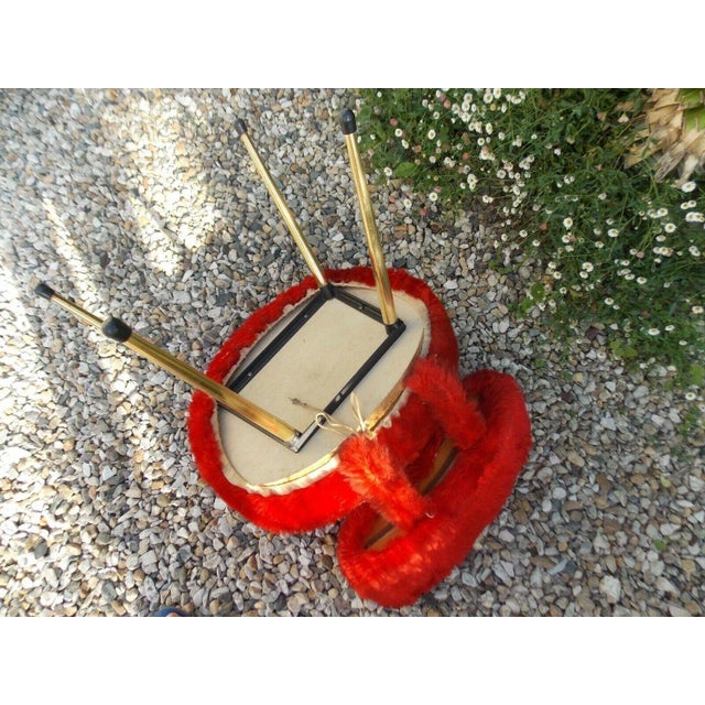 Red 1960s French Mid Century Modern Fluffy Red Chair For Sale - Image 8 of 10