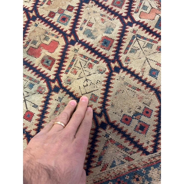 19th CENTURY Antique Shirvan Prayer Rug 2.6 x 5 For Sale - Image 4 of 4