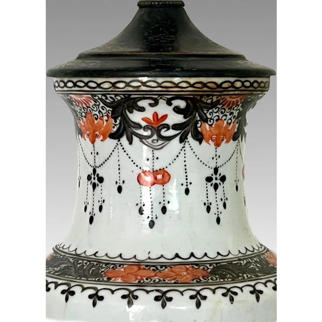 Wood The Heavenly Musicians, Antique Chinese Republic Period Famille Rose Porcelain Table Lamp For Sale - Image 7 of 13
