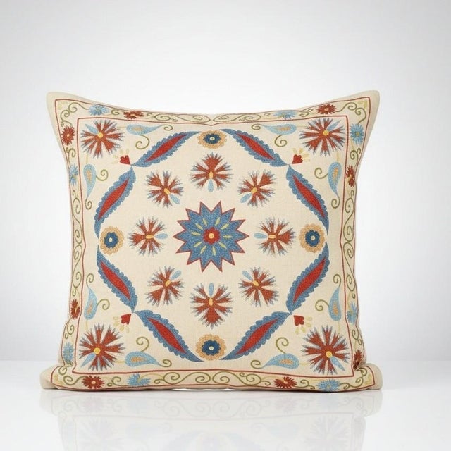 New Hand-Embroidered 100% Silk Cushion Cover – Authentic Uzbek Textile Art Elevate your home décor with this exquisite...