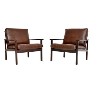 Vintage Danish Leather Chairs, 1960, Set of 2 For Sale