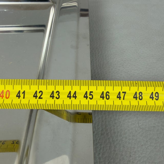Silver Modernist Stainless Steel Service Trays from GB Cermenate, Set of 3 For Sale - Image 8 of 11