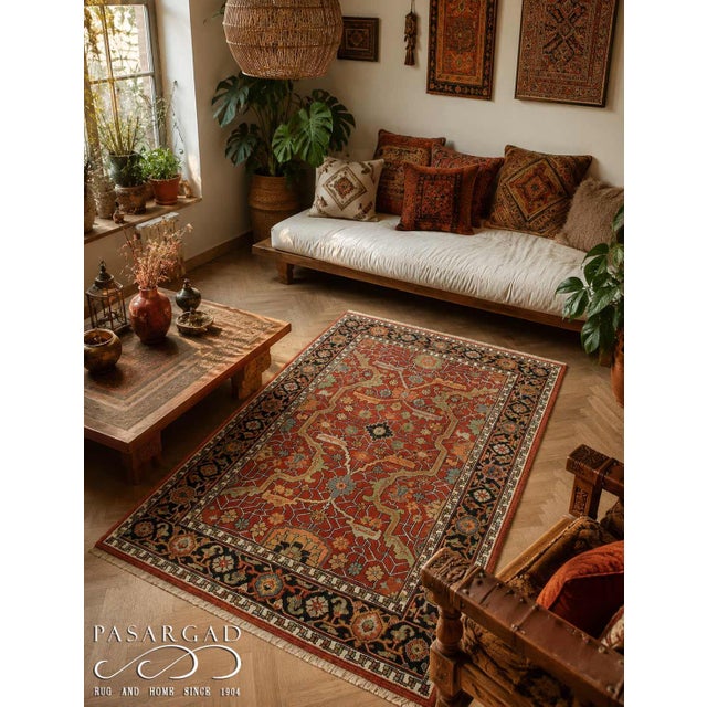 Pasargaad DC Fine Hand Knotted Persian Heriz Rug For Sale - Image 4 of 4
