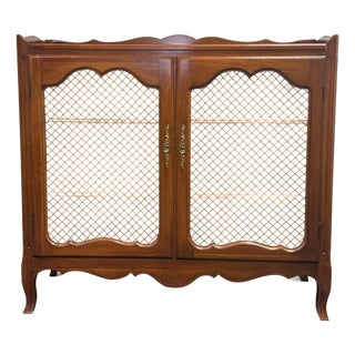 Vintage Solid Cherry Louis XV Server / Bookcase For Sale