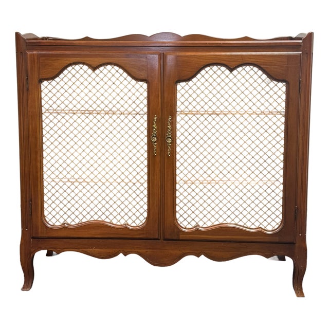 Vintage Solid Cherry Louis XV Server / Bookcase For Sale