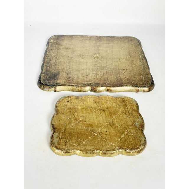 20th Century Gilded Wooden Trays, India, Set of 2 For Sale - Image 11 of 14