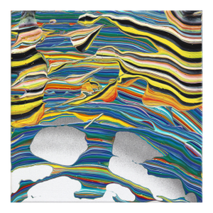 Detach - Abstract Colorful Experimental Optical Illusion Painting on Canvas Original Artwork by Armen Ges